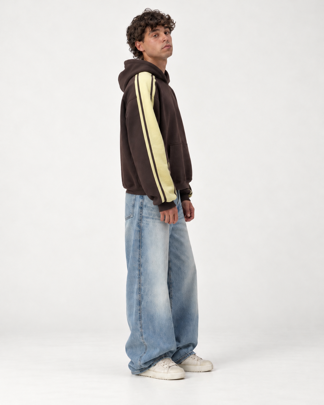 Brown Striped Hoodie, side